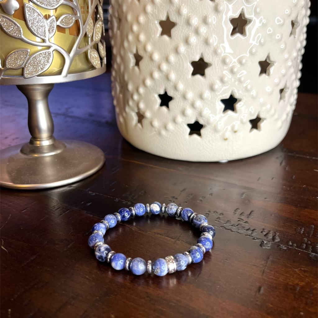 Option #6-Combination Evil Eye Beads and Hematite Beads-Stretchy Bracelet