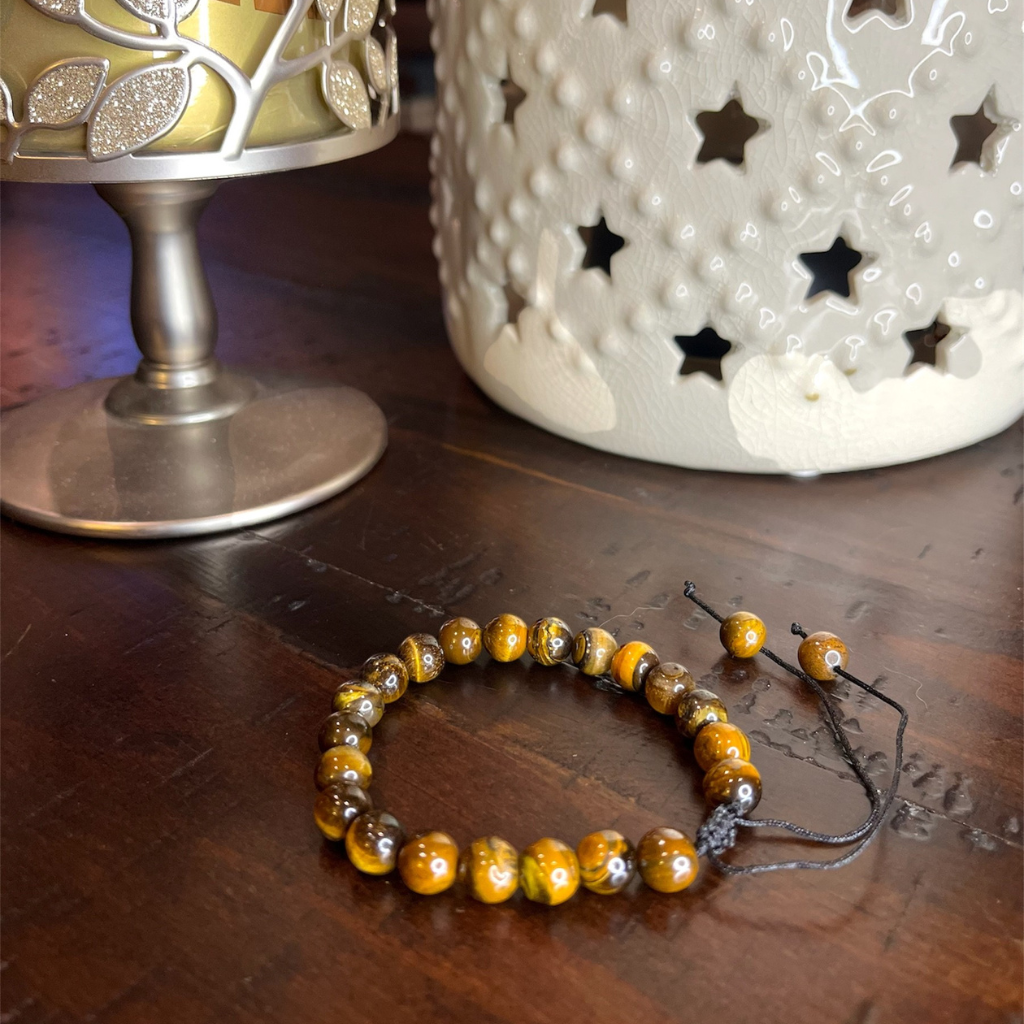 Option #8- Tiger's Eye Beads-Adjustable Cord Bracelet