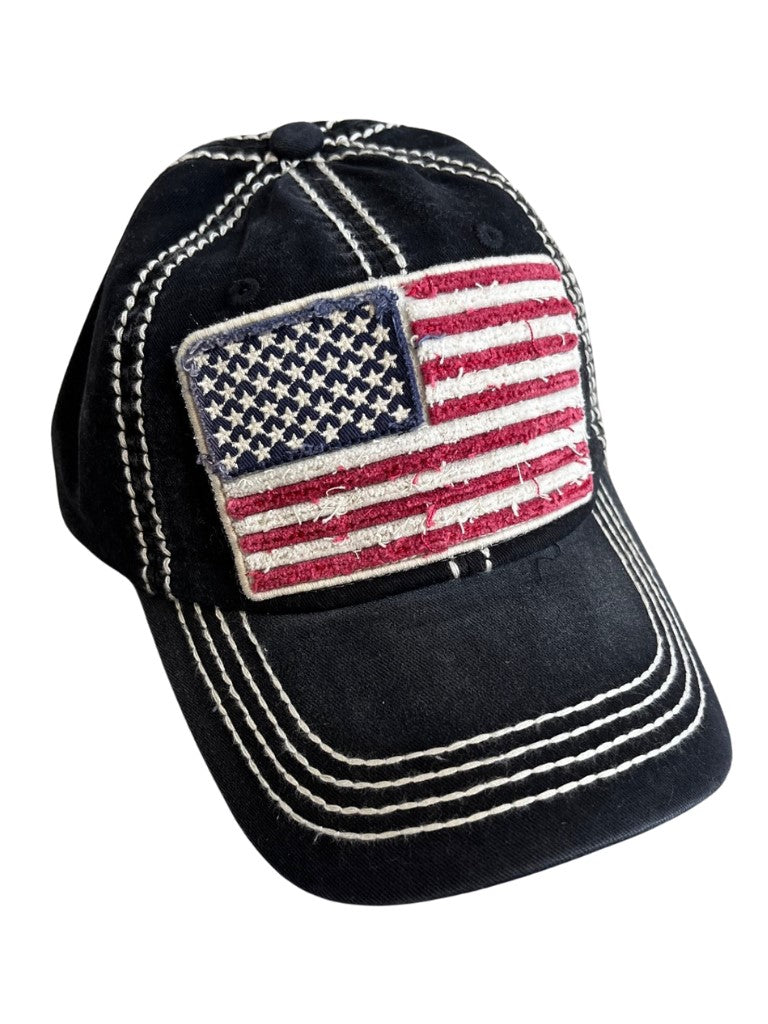 American Pride Hat with Embroidered Chenille Patch