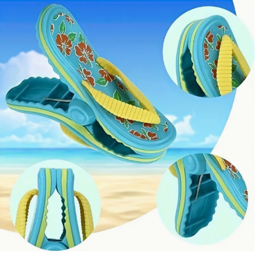 Flip Flop Beach Towel Clips Close Up Details