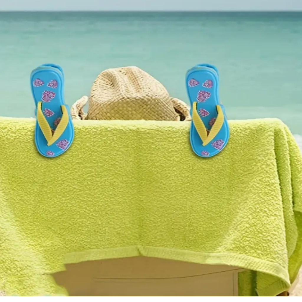 Flip Flop Beach Towel Clips On Towel