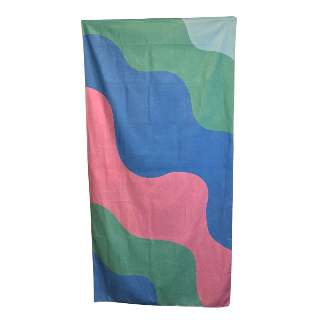 "Lake Life" - Double-sided , Quick Dry, Microfiber Beach Towel. Back View.